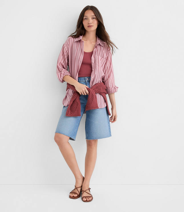 Striped Everyday Oversized Pocket Shirt carousel Product Image 2