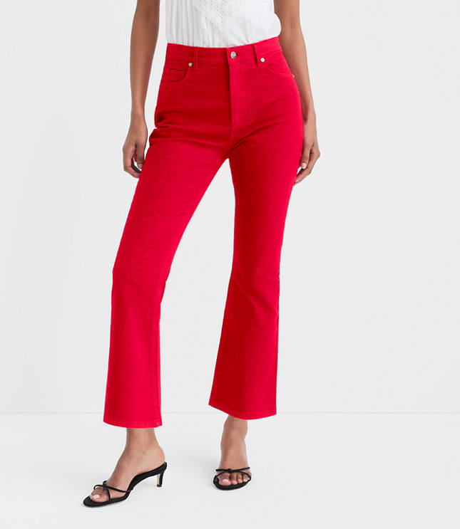 Rivete Tall High Rise Kick Crop Jeans in Maple Cherry