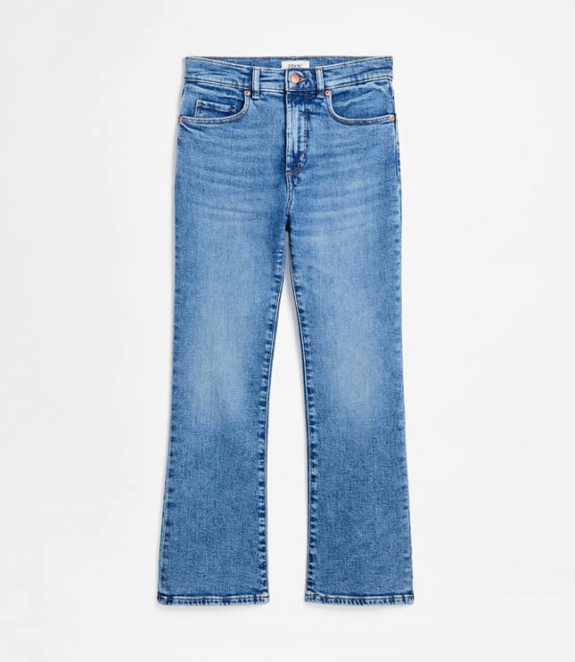 Rivete Tall High Rise Kick Crop Jeans Authentic Mid Vintage Wash