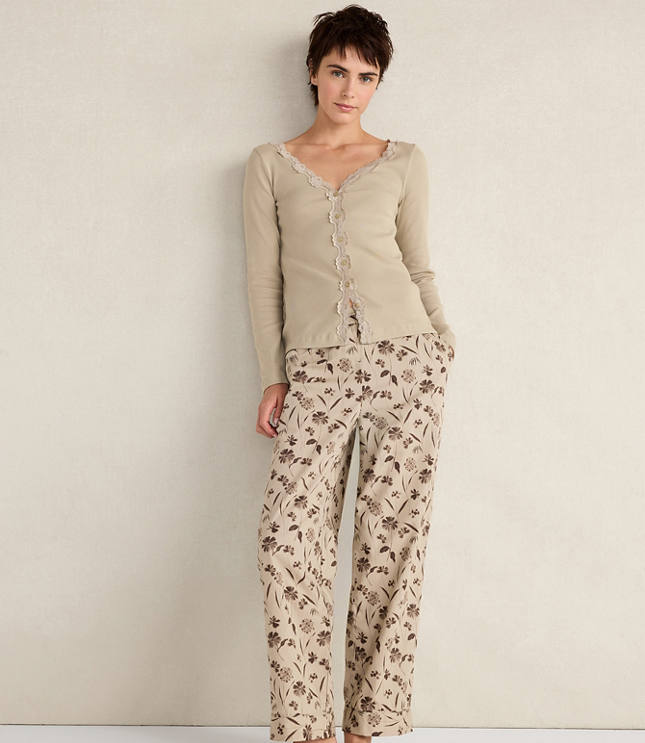 Haven Well Within Organic Cotton Rib Knit Lace Cardigan