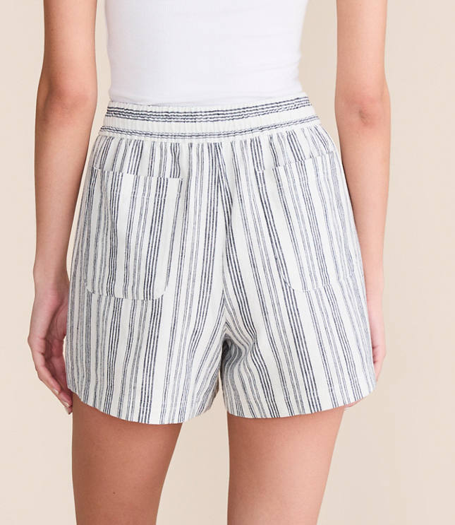 Petite Lou & Grey Striped Linen Cotton Shorts