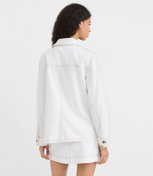 Petite Topstitched Twill Chore Jacket carousel Product Image 4