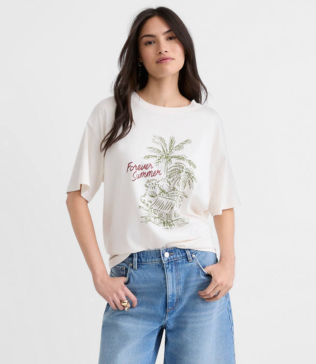 Forever Summer Oversized Jersey Modern Tee carousel Product Image 1