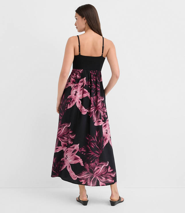 Petite Lily Mixed Media Strappy Midi Pocket Dress