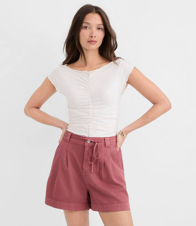 Ruffle Trim Ruched Top carousel Product Image 1