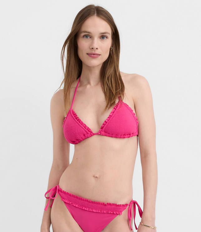 LOFT Beach Smocked Triangle Bikini Top