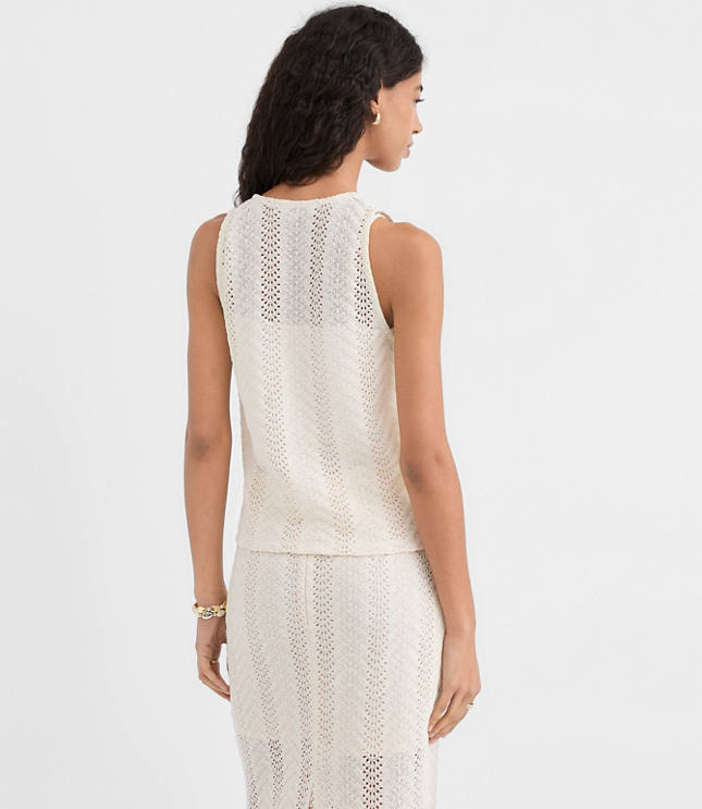 Crochet Button V-Neck Top