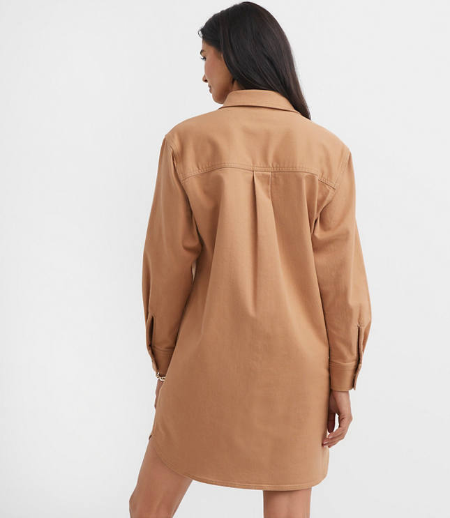 Shirttail Hem Mini Pocket Shirtdress