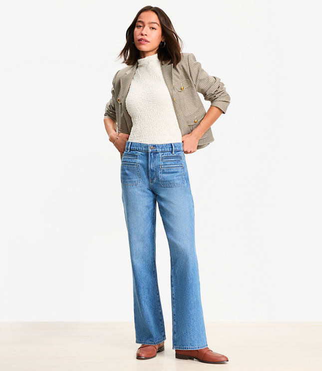 Mid Rise Relaxed Straight Jeans in Mid Vintage Wash