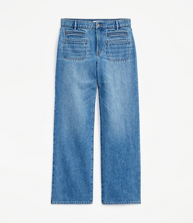 Mid Rise Relaxed Straight Jeans in Mid Vintage Wash