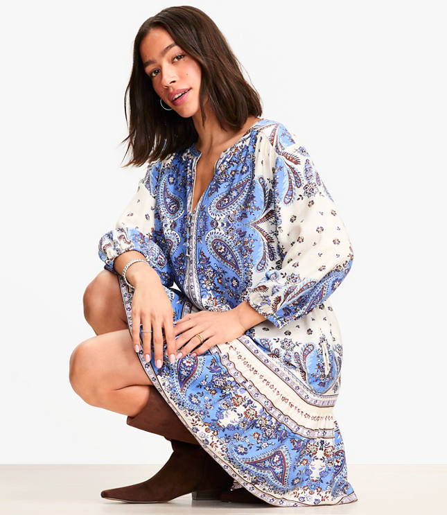 Bandana Print Mini Flounce Dress
