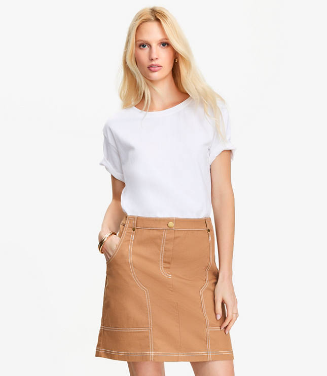 Utility Mixed Media Pocket Mini Dress