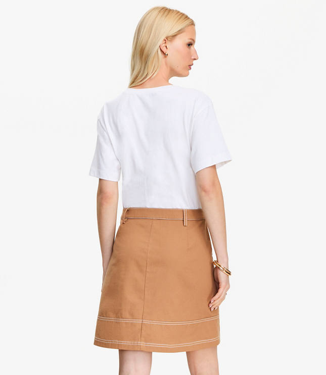 Utility Mixed Media Pocket Mini Dress
