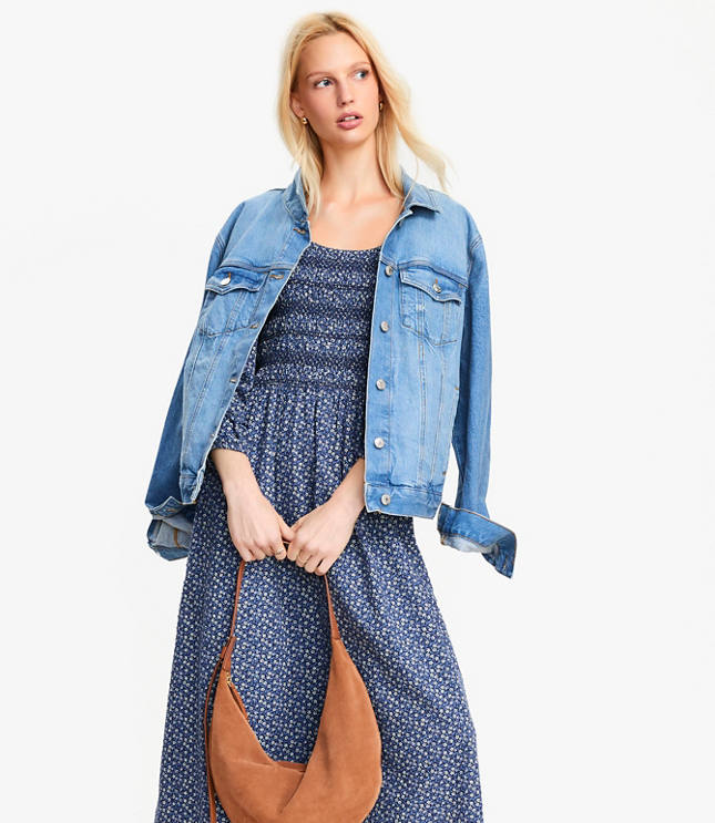 Garden Clip Smocked Midi Dress