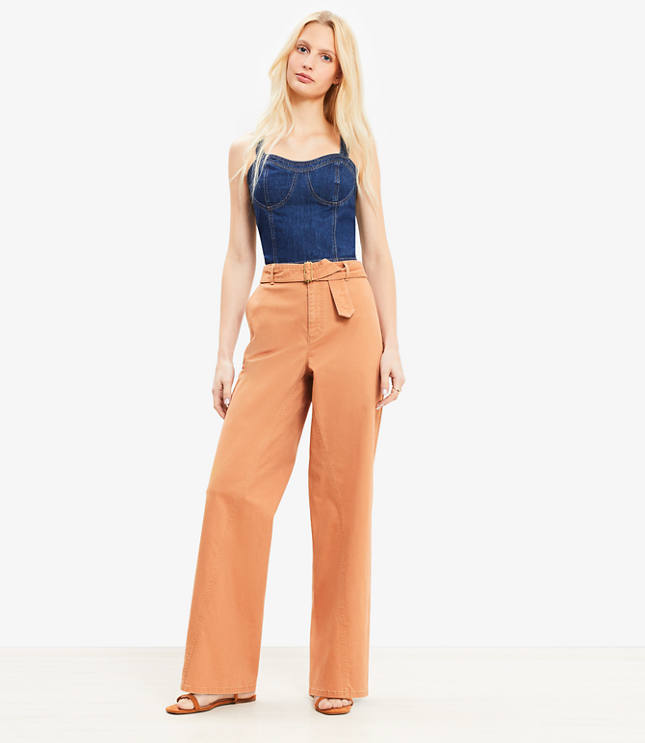Wide Leg Side Zip Pants | Loft