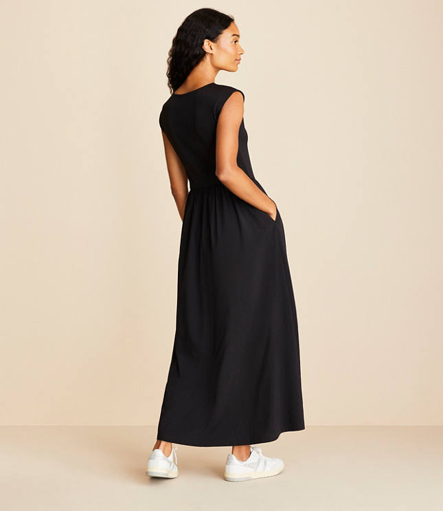 Lou & Grey Mixed Media Maxi Pocket Dress