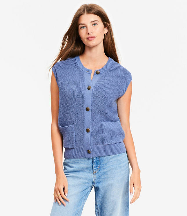 Ribbed Pocket Sweater Vest