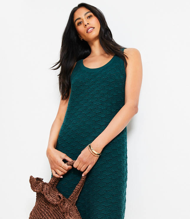 Petite Pointelle Mini Sweater Dress