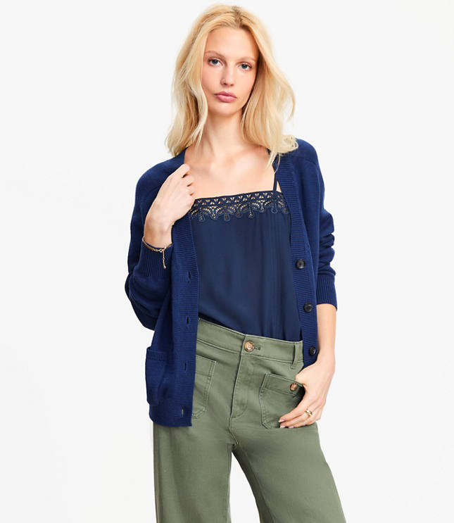 V-Neck Pocket Cardigan