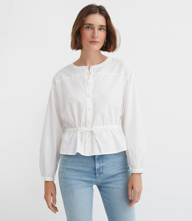 Clip Tie Peplum Shirt