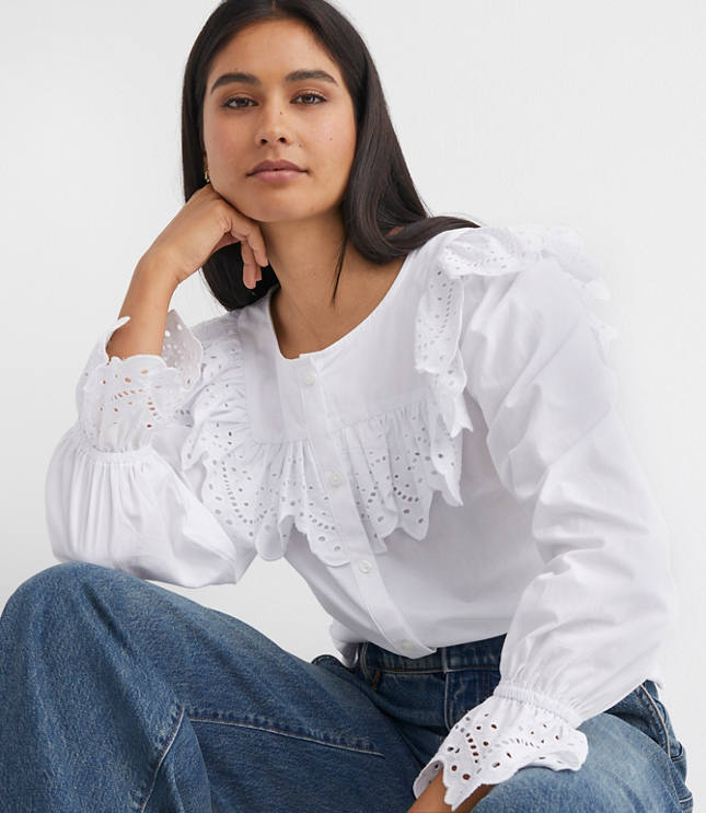 Broderie Ruffle Blouse