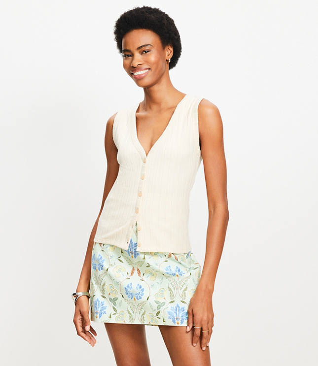 Pointelle Ribbed Vest Top