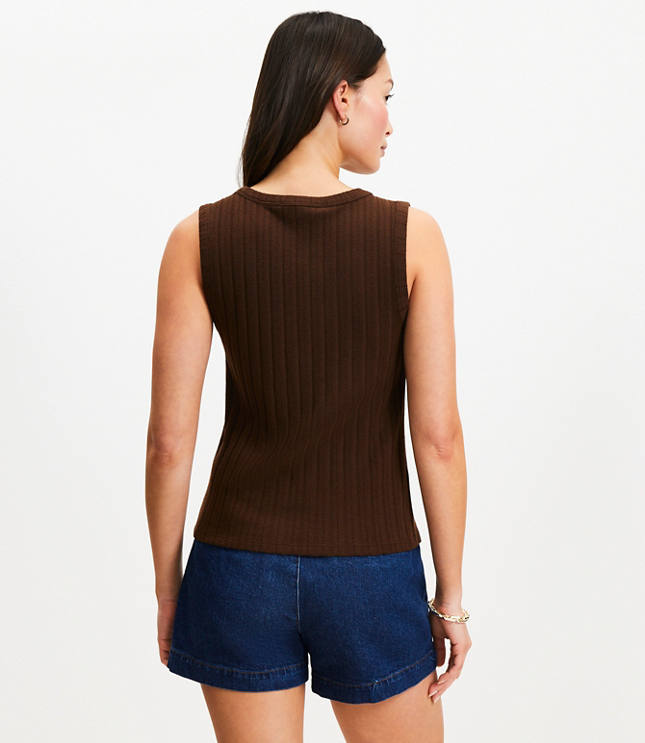 Pointelle Ribbed Vest Top