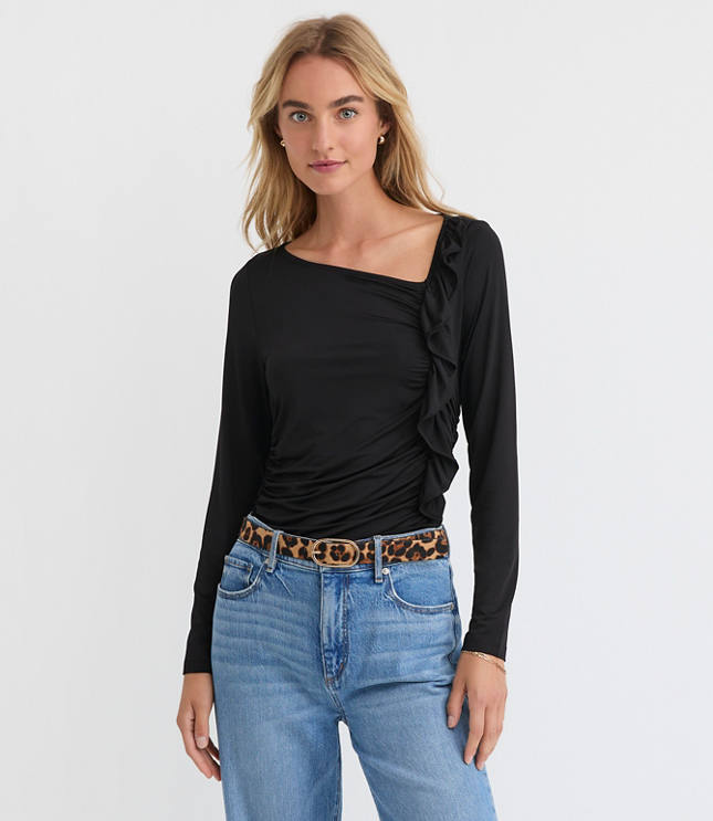 Ruffle Side Ruched Top