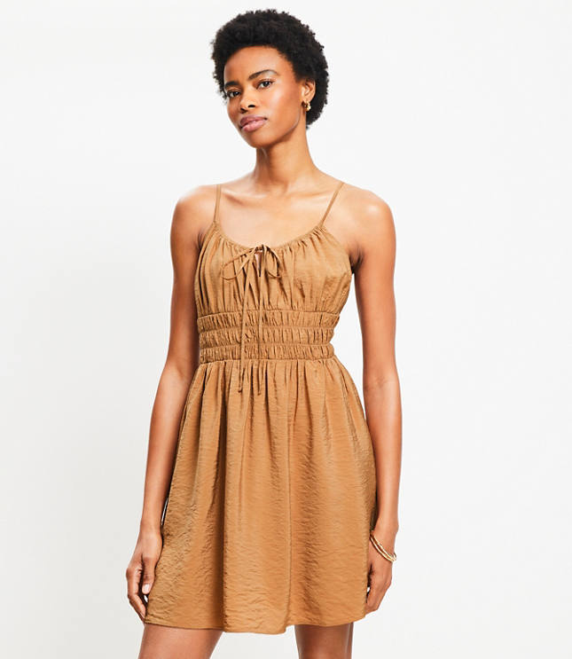 Petite Smocked Strappy Mini Dress