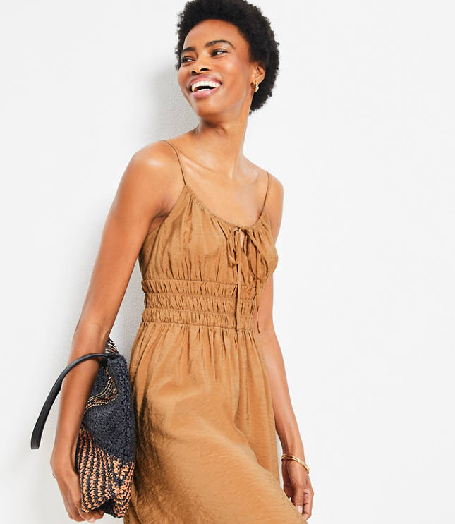 Petite Smocked Strappy Mini Dress