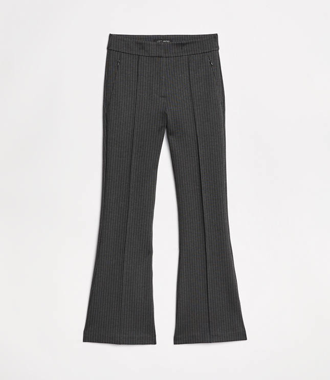 LOFT Versa Pintucked Ponte Flare Pants in Pinstripe