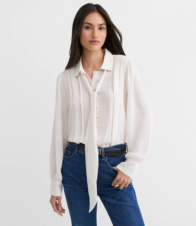 Pleated Bow Blouse