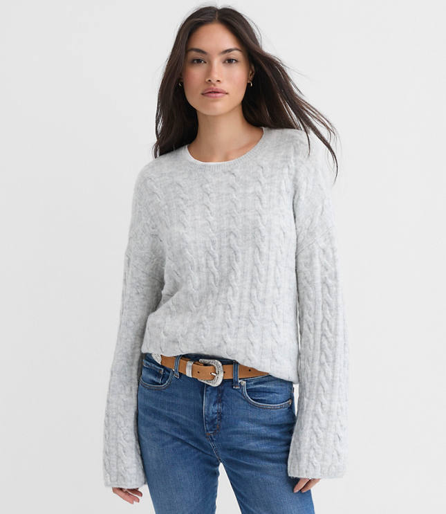 Zip Up Cable Knit Sweaters | Loft