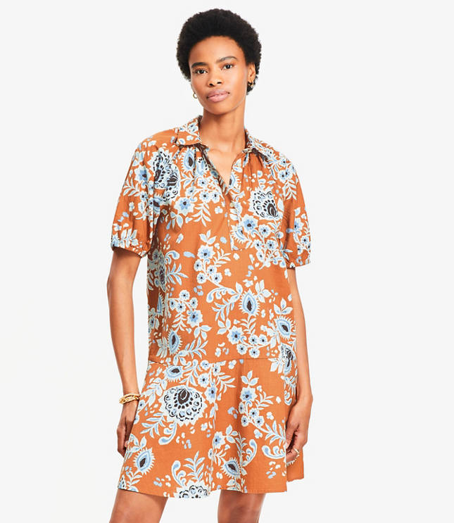 Petite Floral Flounce Mini Dress