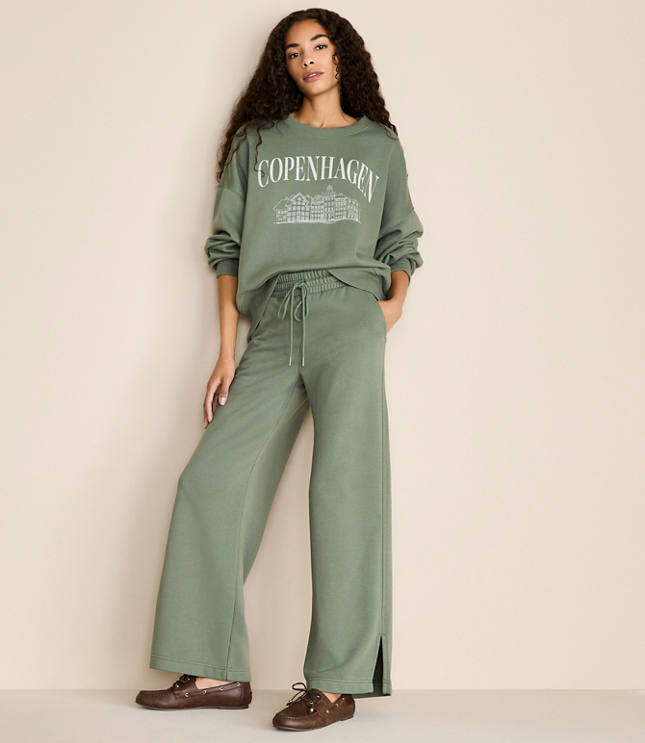 Lou & Grey Elite Fleece Wide Leg Sweatpants