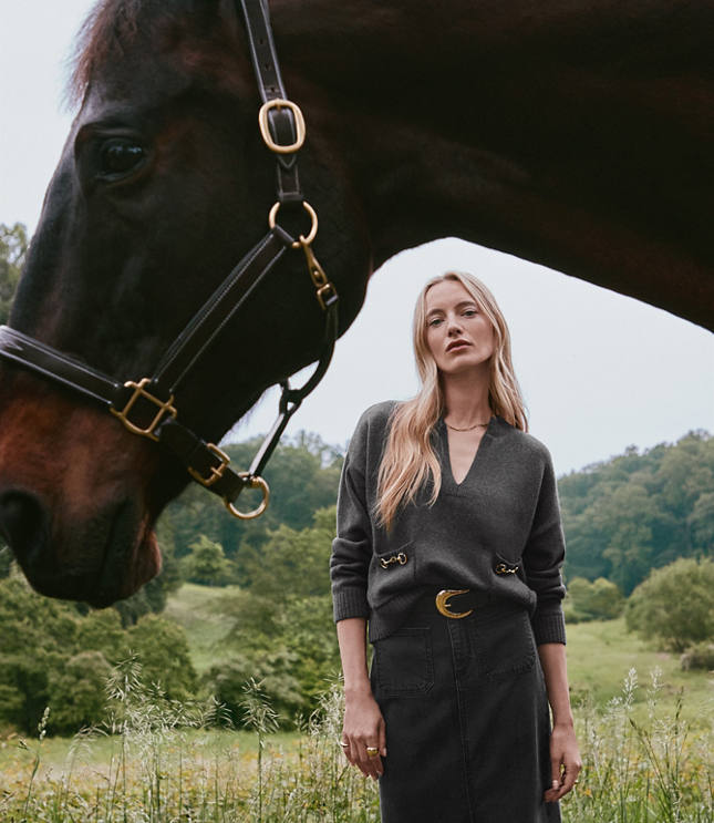 Heathered Horsebit Pocket Sweater