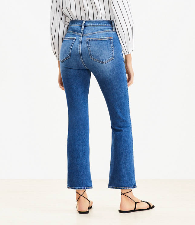 High Rise Kick Crop Jeans in Bright Medium Stone Wash