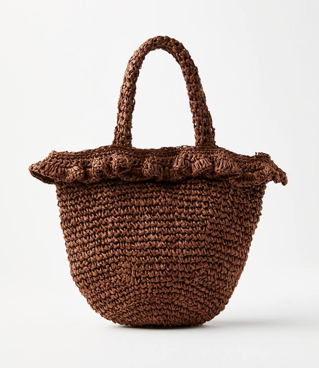 Ruffle Straw Bag