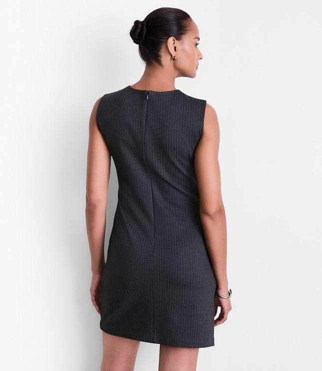 LOFT Versa Ruched Ponte Mini Dress in Pinstripe