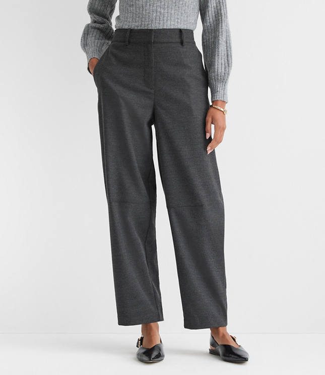 Tailored Barrel Pants in Brushed Flannel