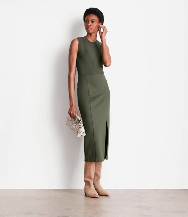 Loft LOFT Versa Ponte Column Midi Skirt