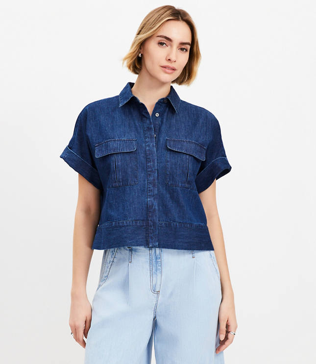 Chambray Modern Pocket Top