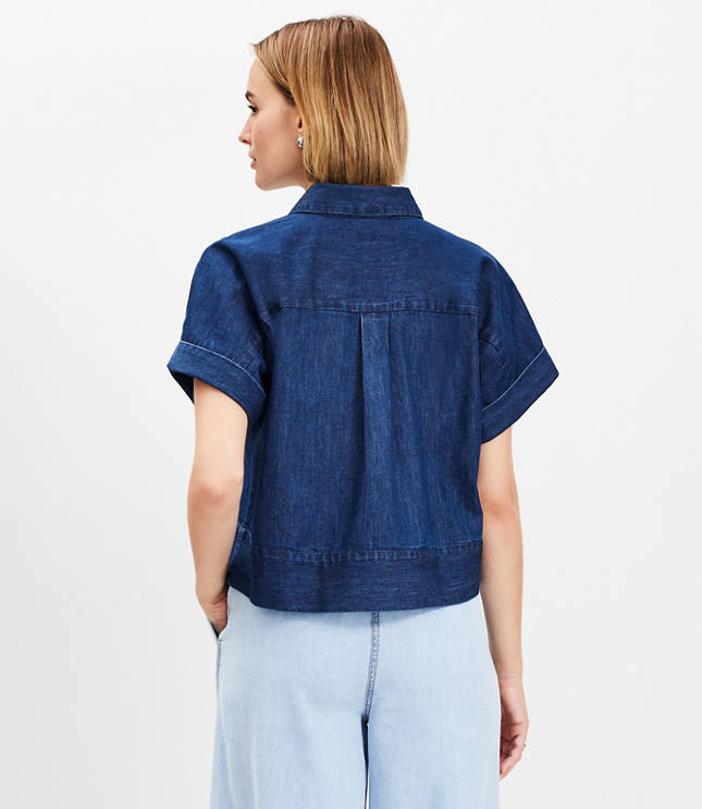 Chambray Modern Pocket Top