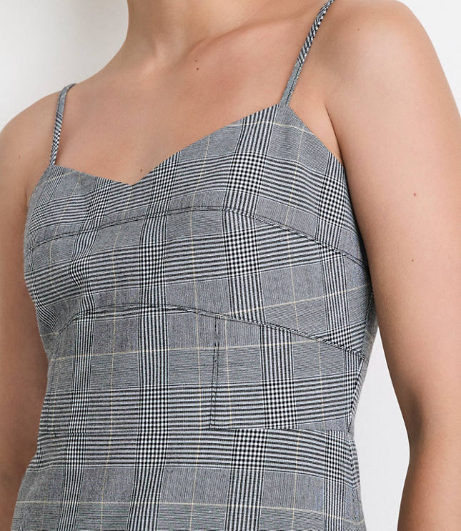 LOFT Versa Seasonless Stretch Strappy Mini Dress in Plaid