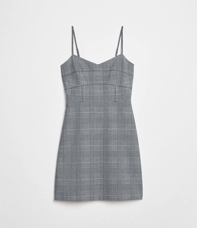 LOFT Versa Seasonless Stretch Strappy Mini Dress in Plaid