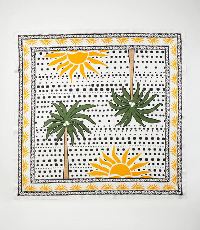 Palm Silk Square Scarf