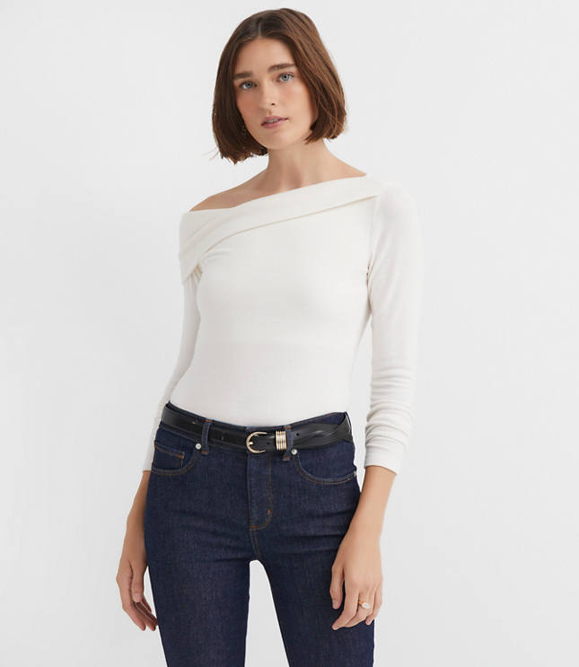 Foldover One Shoulder Top