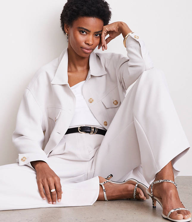LOFT Versa Crepe Drape Trucker Jacket