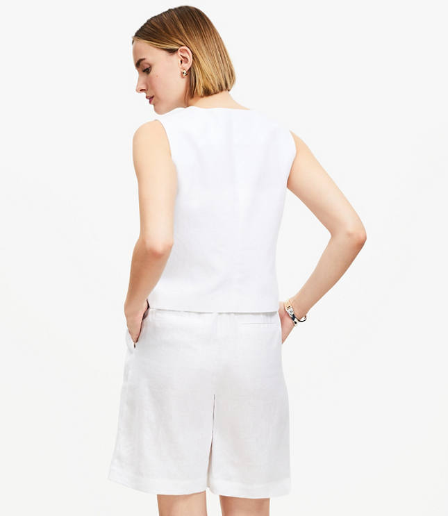 Linen Cotton Pocket Vest