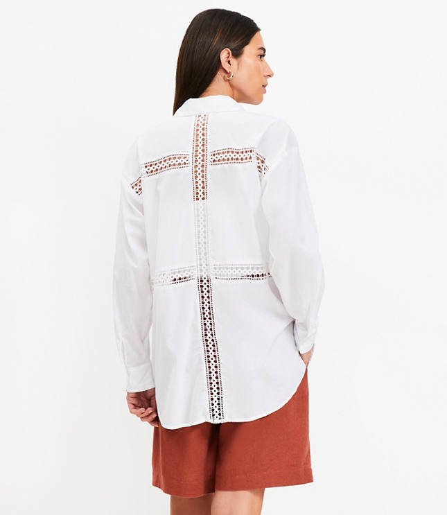 Lace Trim Everyday Oversized Shirt